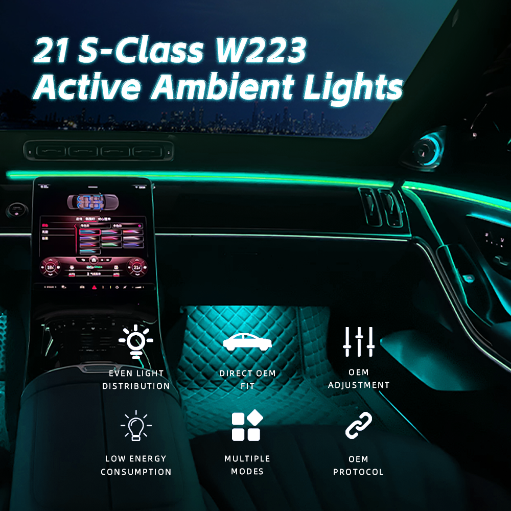 Mercedes-Benz W223 Active Ambient Light Kit 64 Colors