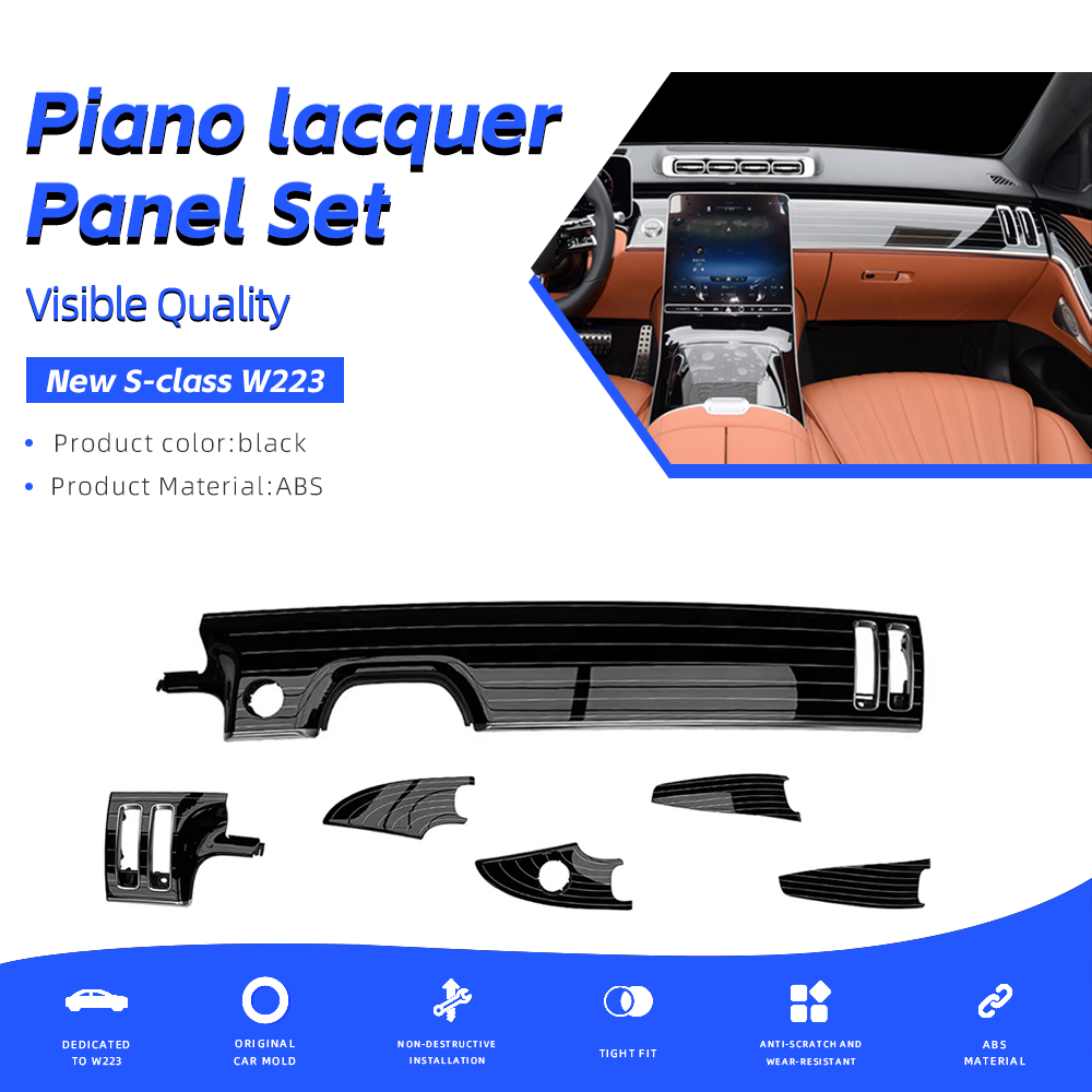 mercedes benz w223 interior panel piano trim six piece piano paint kit s450 s480 s500 maybach-7
