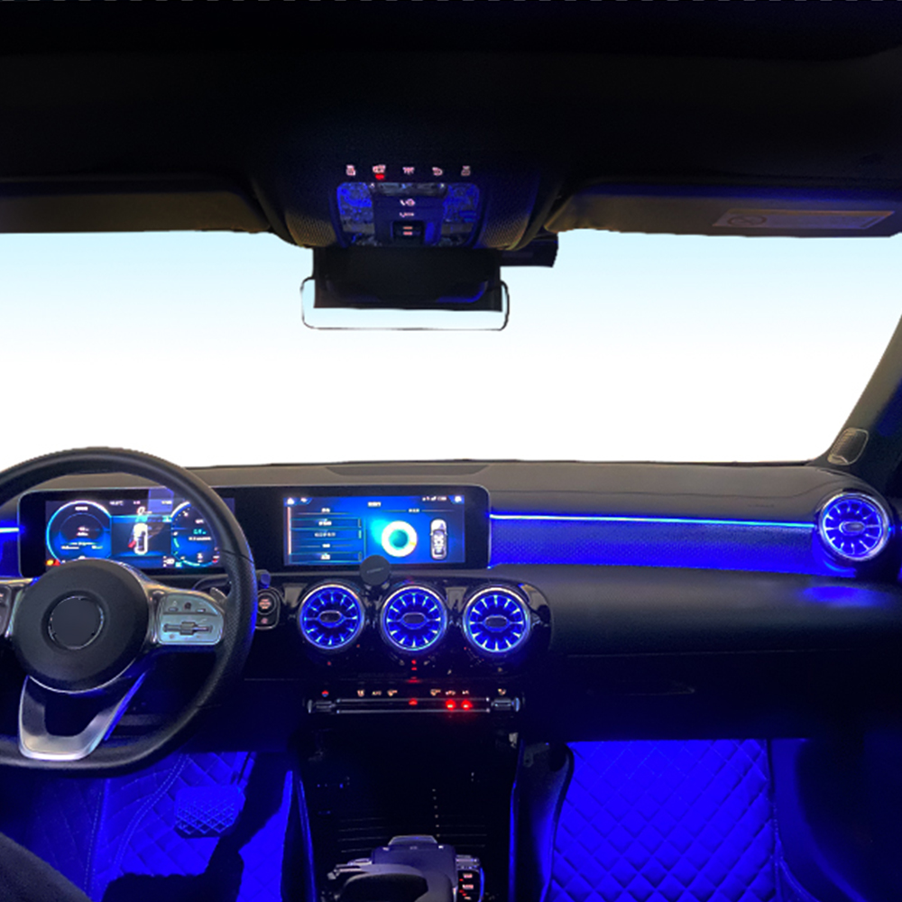 Mercedes-Benz Auto Interior Decor LED Atmosphere Light 64 color Ambient Lights For Mercedes-Benz A-class W177 CLA W118