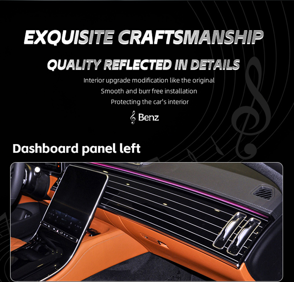 mercedes benz w223 interior panel piano trim six piece piano paint kit s450 s480 s500 maybach-9