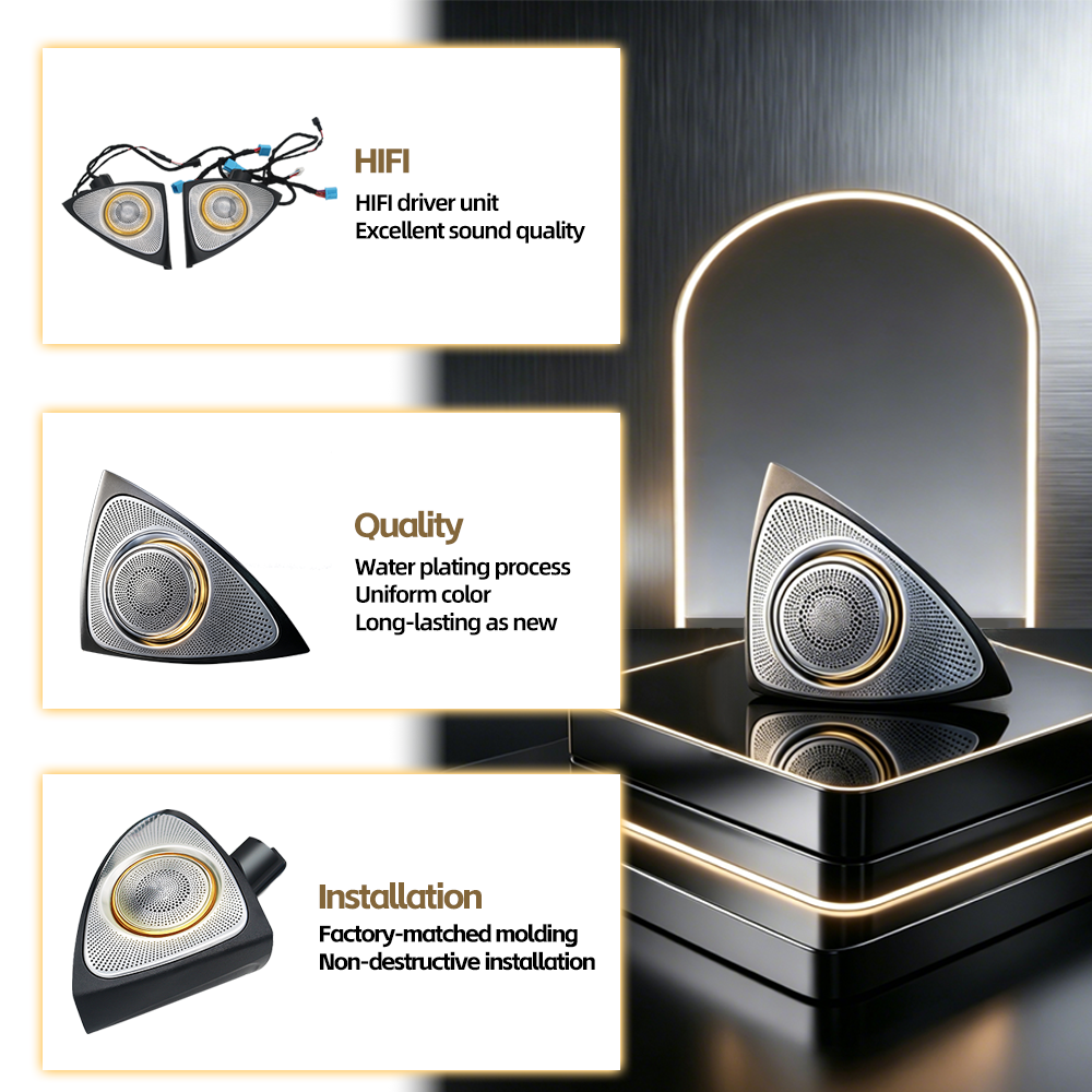 mercedes benz glc x253 burmester 3d speakers 64 colors 3d rotating tweeters speaker ambient light-9