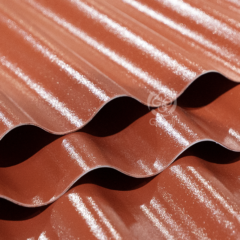 960mm Brick Red ASA PVC Heat Insulation Waterproof Corrugated Wave Roofing Sheets
