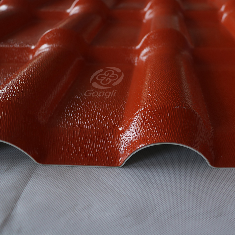 1050mm Terracotta Red Heat Insulation Spanish Style Synthetic ASA PVC Resin Roof Tiles