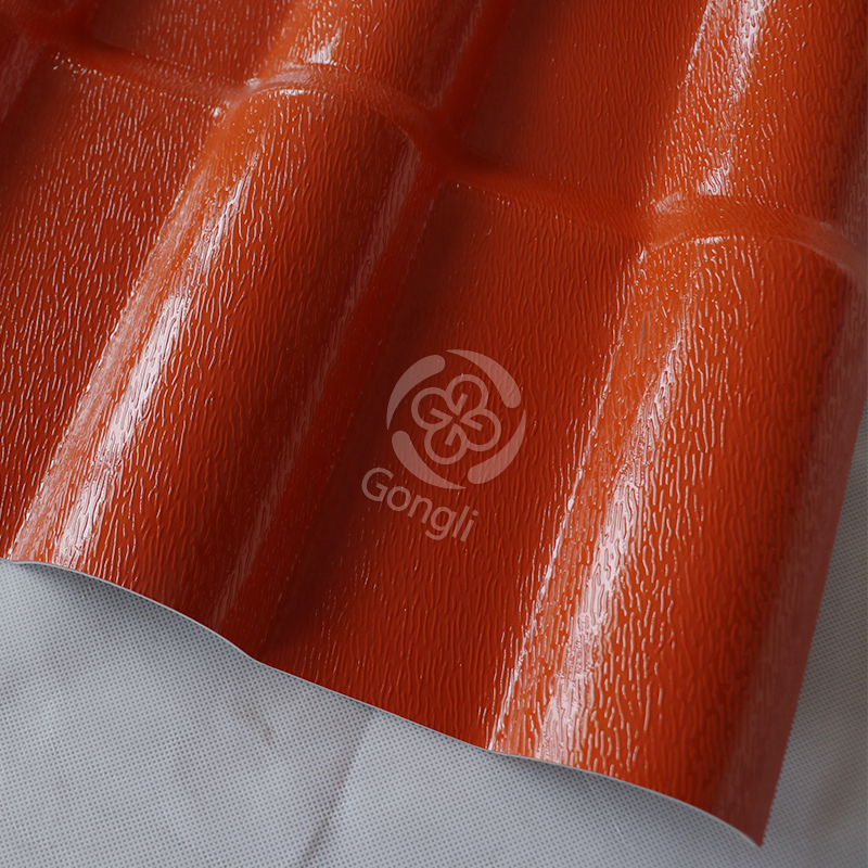 1050mm Terracotta Red Heat Insulation Spanish Style Synthetic ASA PVC Resin Roof Tiles