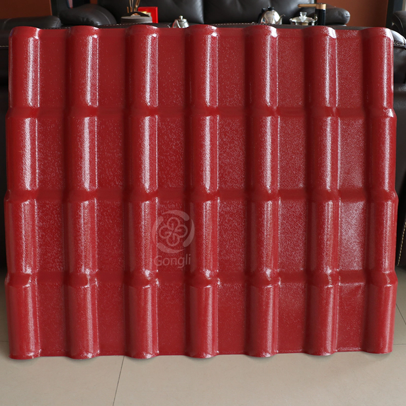 1050mm Red ASA PVC synthetic composite roof tiles