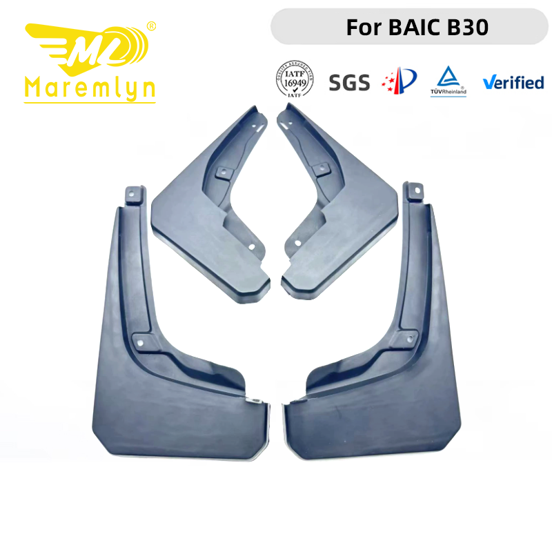 Maremlyn BAIC B30 Mudguards | PP Splash Guards, 4-Piece Set, Factory Hole Fit