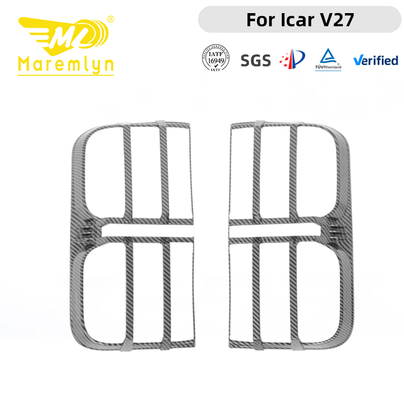 Maremlynin takavalotuksen peite Chery iCAR V27 -ajoneuvoon, lisävarusteet, ABS-materiaalinen hiilikuitumallinen takavalon koristepiirros, silmäkulmapelite, ulkolinjauslisävaruste