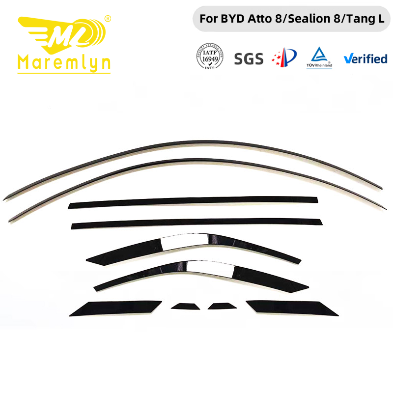 Maremlyn BYD Atto 8 Stainless Steel Window Trim – Polished Chrome-Look Window Molding Set