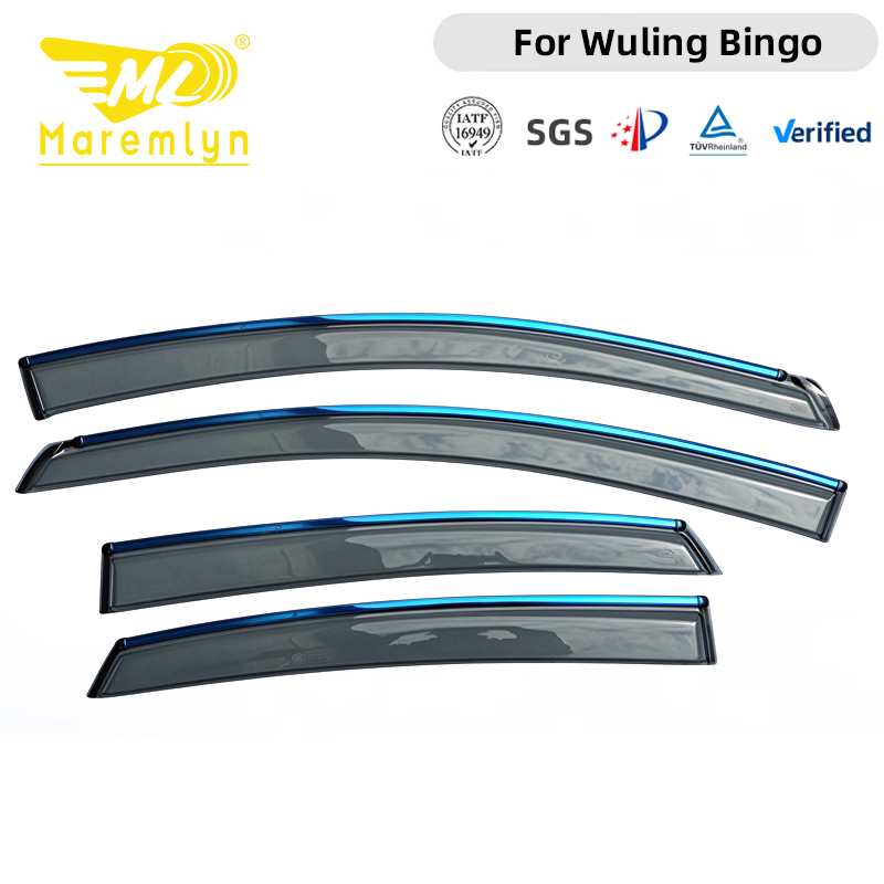 Maremlyn Wuling Bingo Cam Gölgesi – Akrilik Yağmur Koruyucuları, 4 Parça Set