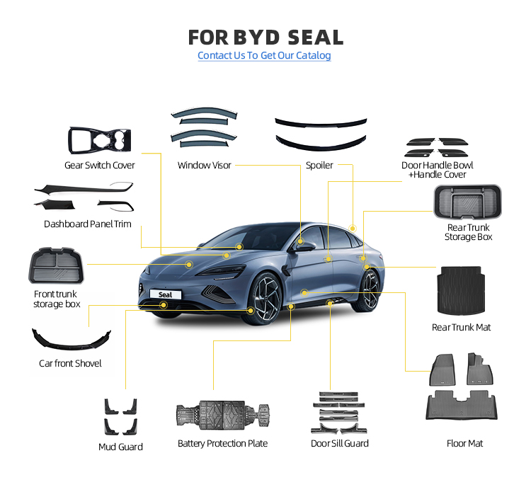 See the difference with BYD Seal 7 accessories for the interior and exterior of your car.