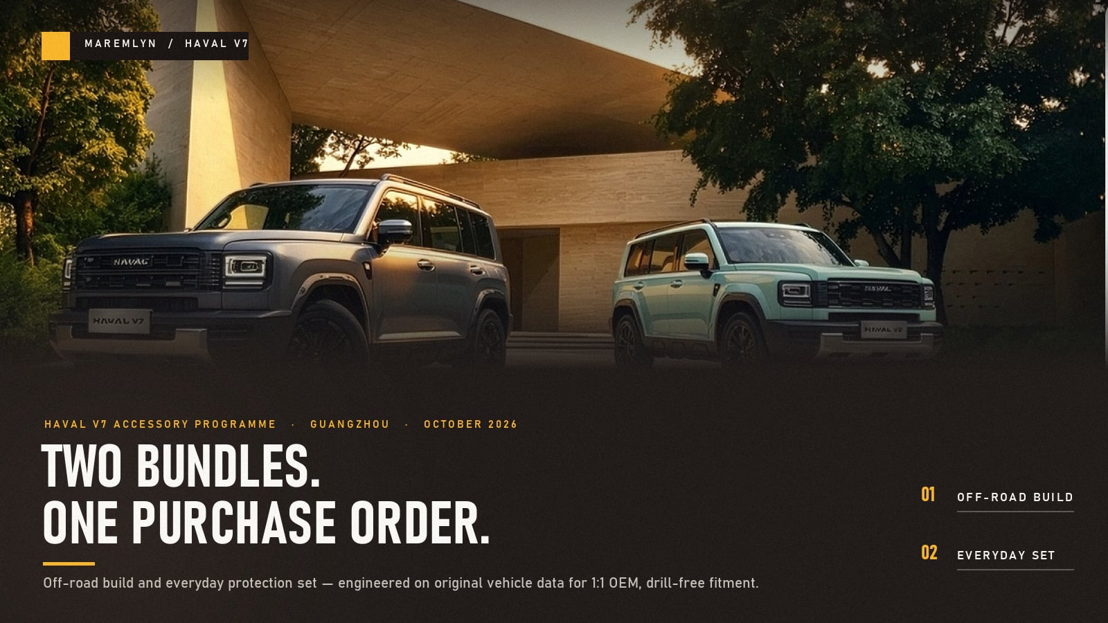 Haval V7 Accessory Programme: Two Bundles, One Purchase Order