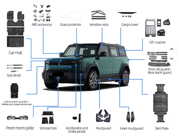 ماريملين: مجموعة إكسسوارات كاملة لسيارات تشيري iCAR 03 وV23 وV27 الكهربائية للطرق الوعرة