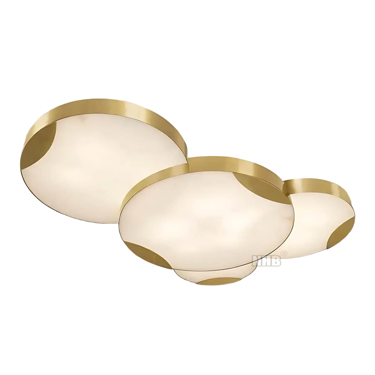 Plafonnier moderne en albâtre noir NHB-F009 – Appareil LED sculptural à fixation murale