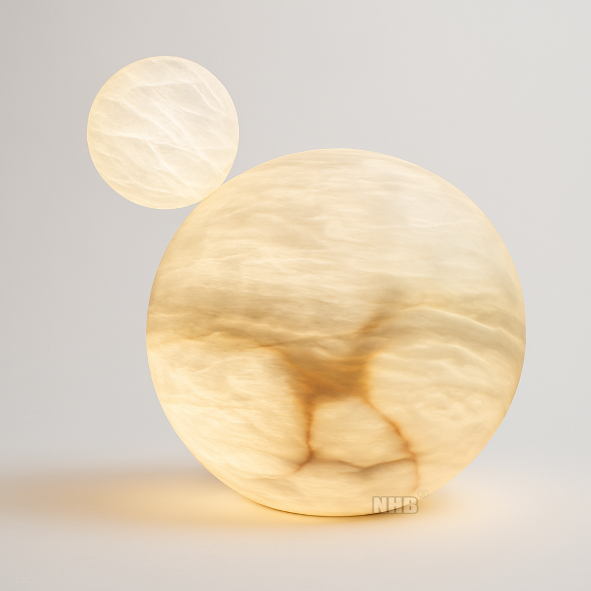 Lampe sphérique moderne en albâtre NHB-T301 | Éclairage en pierre naturelle en forme de boule