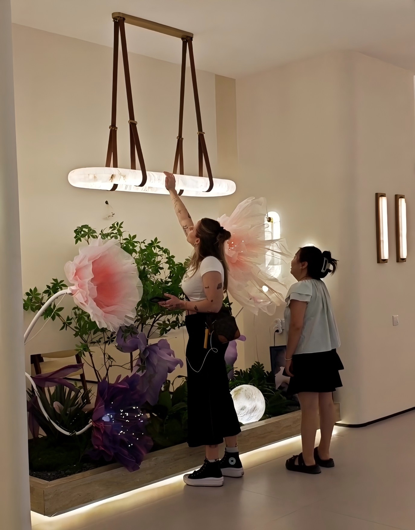 Australian Customer Visits NHB Lighting Showroom for Alabaster Lighting Selection