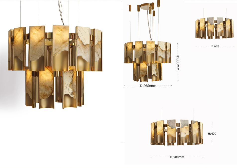 Serie di lampadari in alabastro | Personalizzabili per ogni ambiente