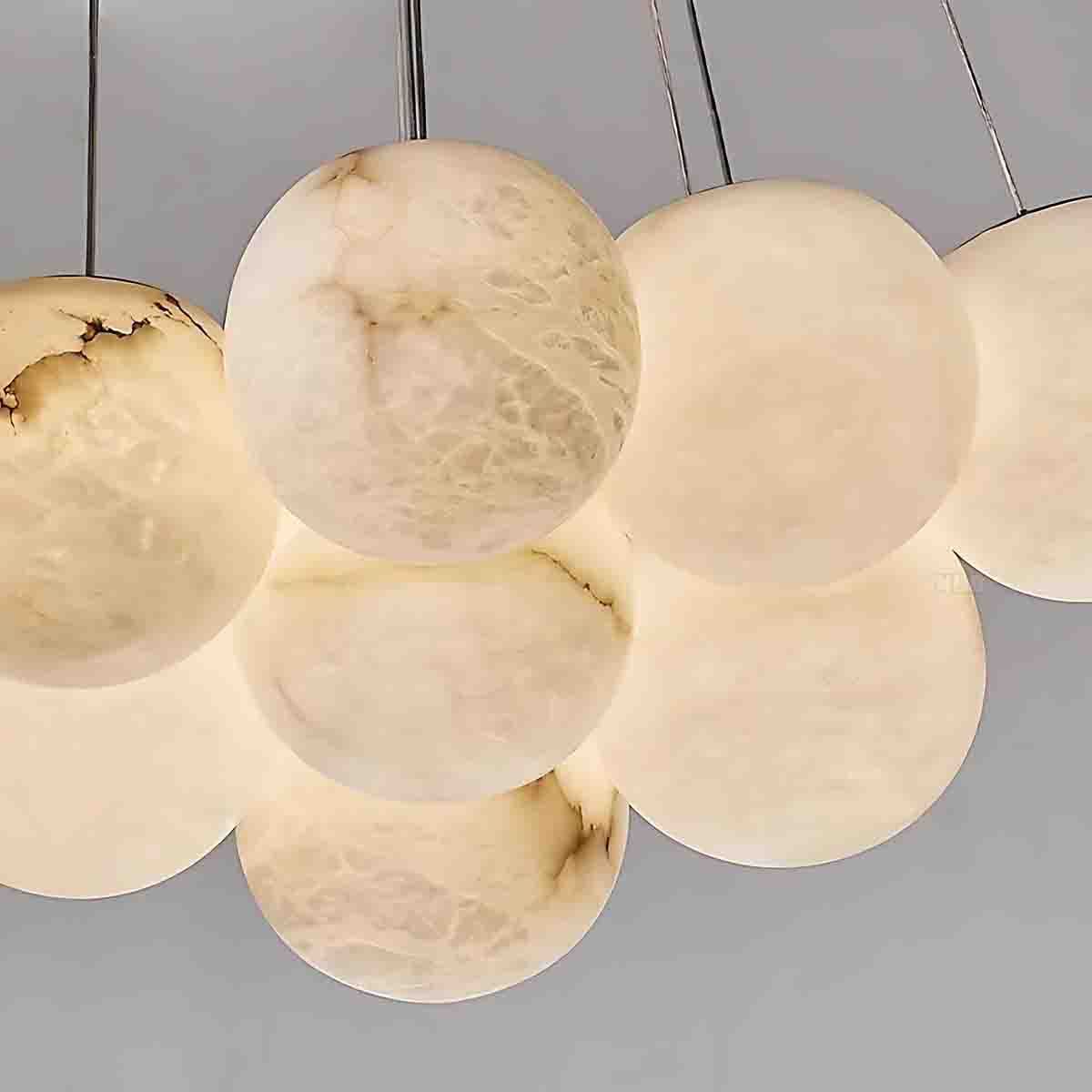 NHB-C306 Solid Brass + Spanish Alabaster | Custom-Level Artistic Pendant Light