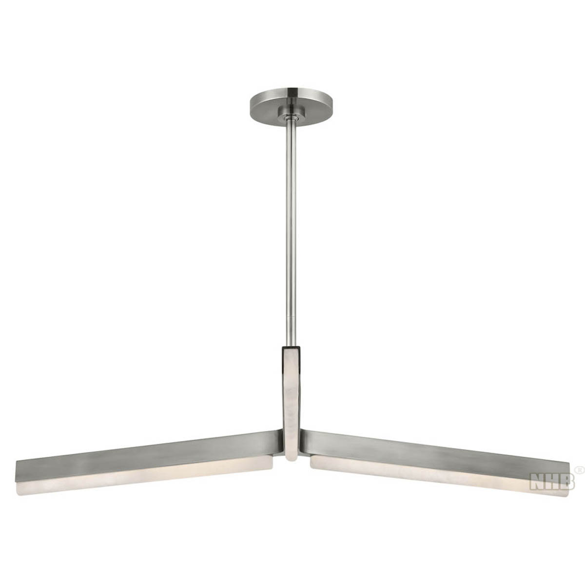 Suspension moderne en albâtre NHB-C166 avec finition nickel satiné – Suspension LED pour salle à manger et salon