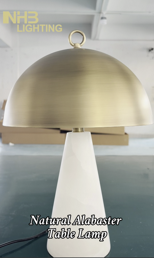 Doğal Alabaster Masaya Monteli Lamba İçin Atölye Aydınlatma Testi | NHB Lighting