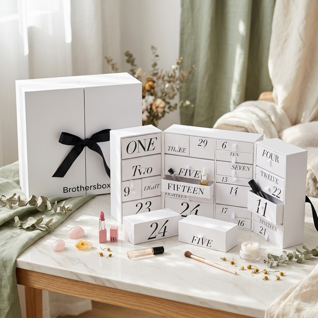 Caixa de Presente Personalizada de Calendário do Advento para Cosméticos