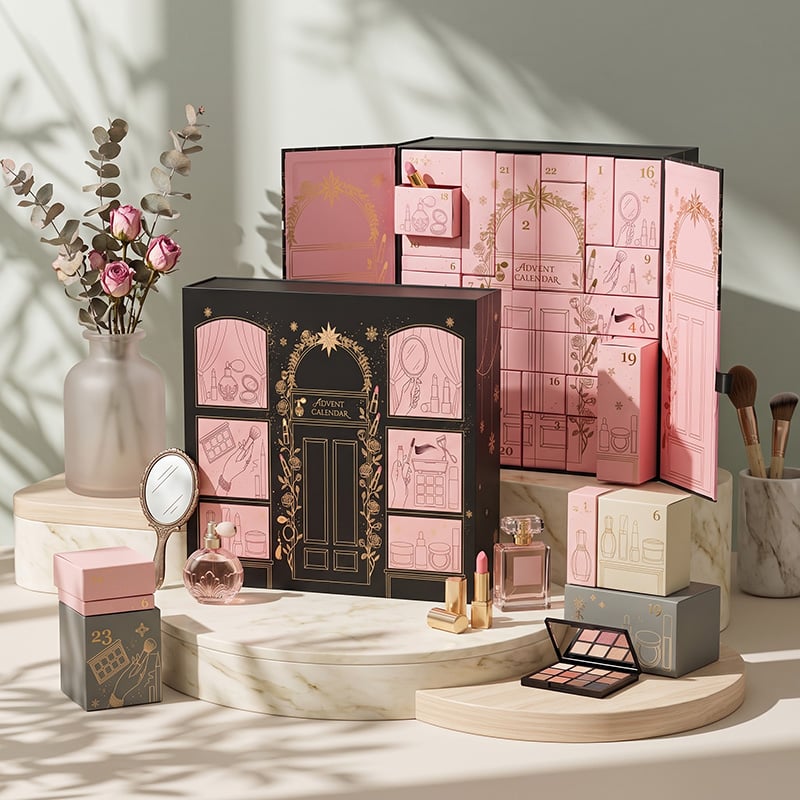 Caixa de Calendário do Advento Cosmético de Luxo Personalizada – 24 Dias