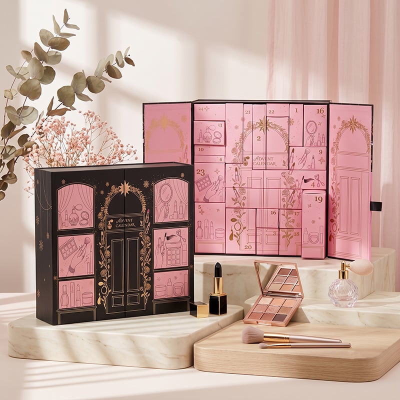 Caixa de Calendário do Advento Cosmético de Luxo Personalizada – 24 Dias