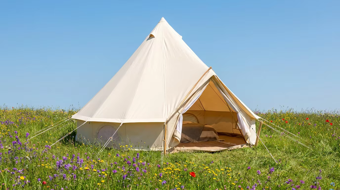 Tenda Glamping Kanvas Premium untuk Dijual – Tingkatkan Pengalaman Luar Ruangan Anda