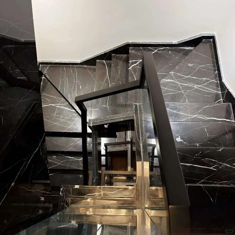  China Marquina Marble Stair / Chinese Nero Marquina Marble Stair