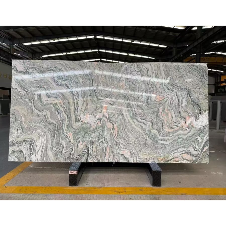 Lembaran Marble Abu-abu Misty Cloud, Marble Abu-abu Alami untuk Dinding, Lantai, dan Meja Dapur