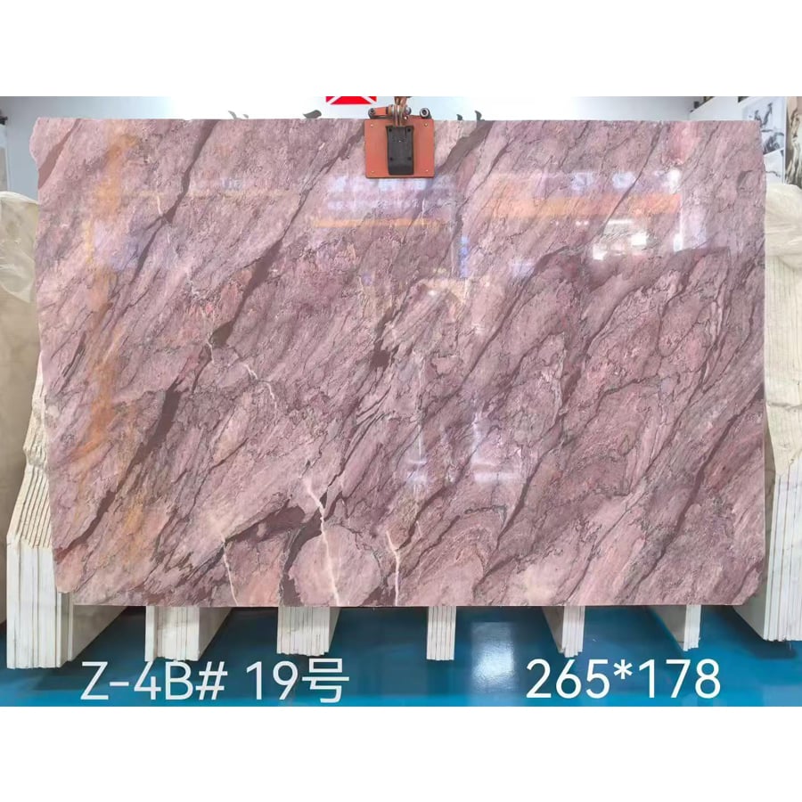 Cherry Purple Marble natuurlijke luxe marmeren plaat met roze paarse en gouden aders voor interieurdecoratie