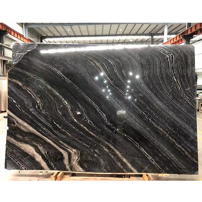 Black Wooden Marble | Black Wood Vein Ancient Wood Grain Marble