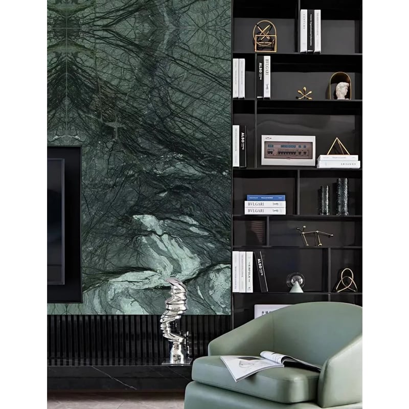 Polar Rainforest Marble, Marshall Green Luxury Green Marble Slabs for Villa Feature Wall & Countertop