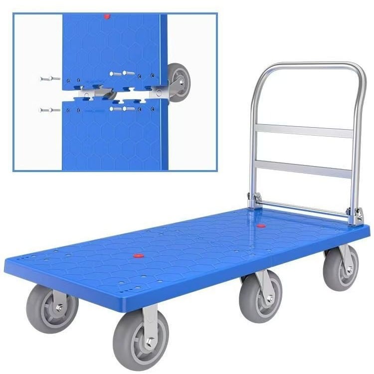1200 kg Extra-Large Foldable Flatbed Dolly, 1500 x 650 mm