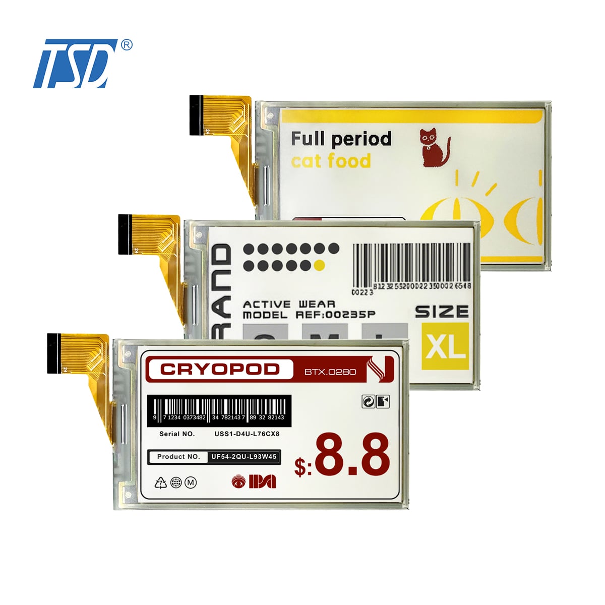 display a matrice attiva elettroforetica AMEPD da 3,7 pollici 240*416, moduli display Epaper Elink