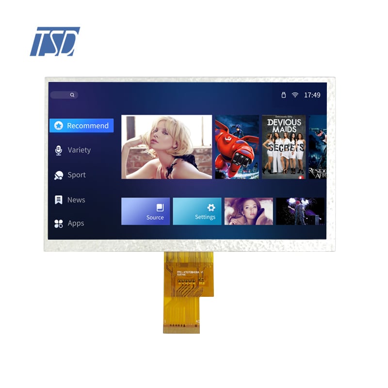 7 inch 1024x600 6H panel LVDS Interface square pixel TFT LCD Display Modules