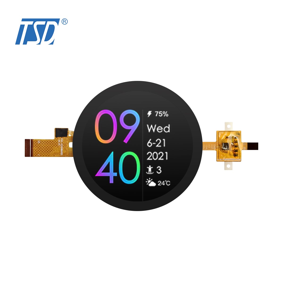 TSD 1.8 inch 360*360 inch Round LCD IPS Screen MCU/QSPI Interface TFT LCD Display Modules With CTP