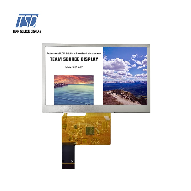 TSD 4.3 Duim SPI Koppelvlak Outo wyd-temp -40℃~+85℃ 480x272 Resolusie ST7282 LT7680B-R IPS TFT LCD Skerm Vertoonmodule