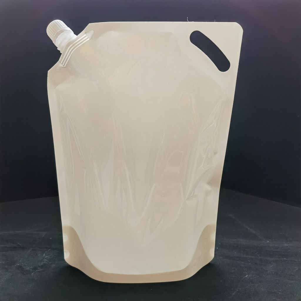 beg Penyimpanan Cecair Gred Makanan 2.5L, Beg Plastik Tegak dengan Mulut dan Pemegang Mudah Alih untuk Penyimpanan Luar, Vodka, Champagne