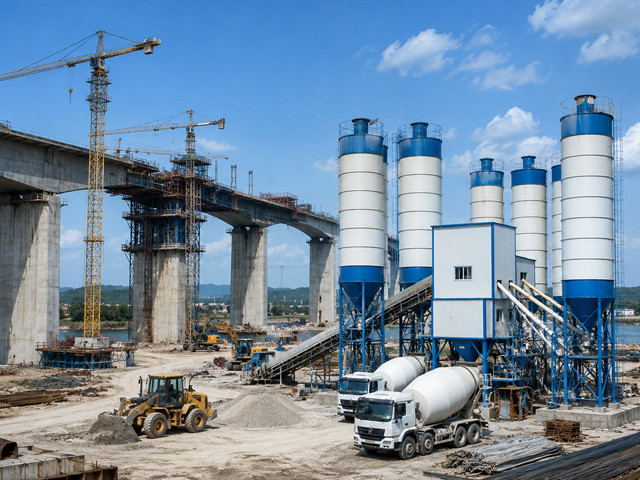 How to Select Efficient and Reliable Concrete Mixing Plant Equipment for Road and Bridge Infrastructure Construction？