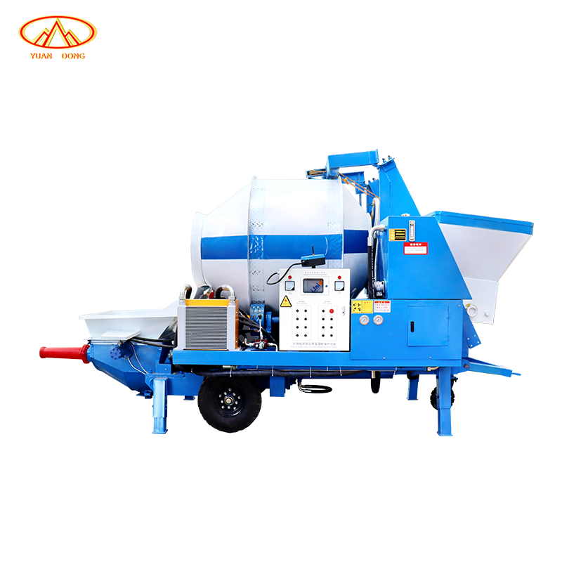 Factory Diesel Electric Hydraulic Trailer Mounted Screed Concrete Cement Drum Mixer Pump Machine For House Building Construction