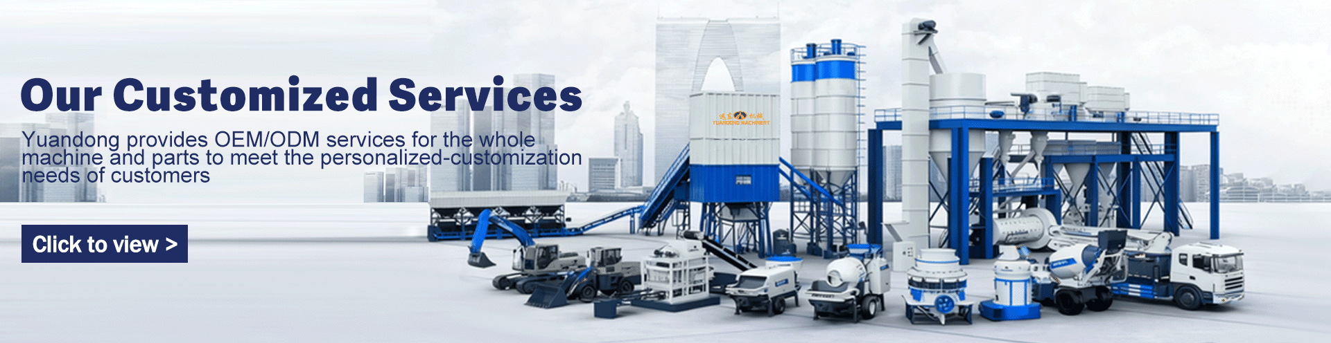 Construction Machinery Solutions/Zhengzhou Yuandong Machinery-Concrete Mixing Plant/Tracked Crusher/JS Forced Mixer