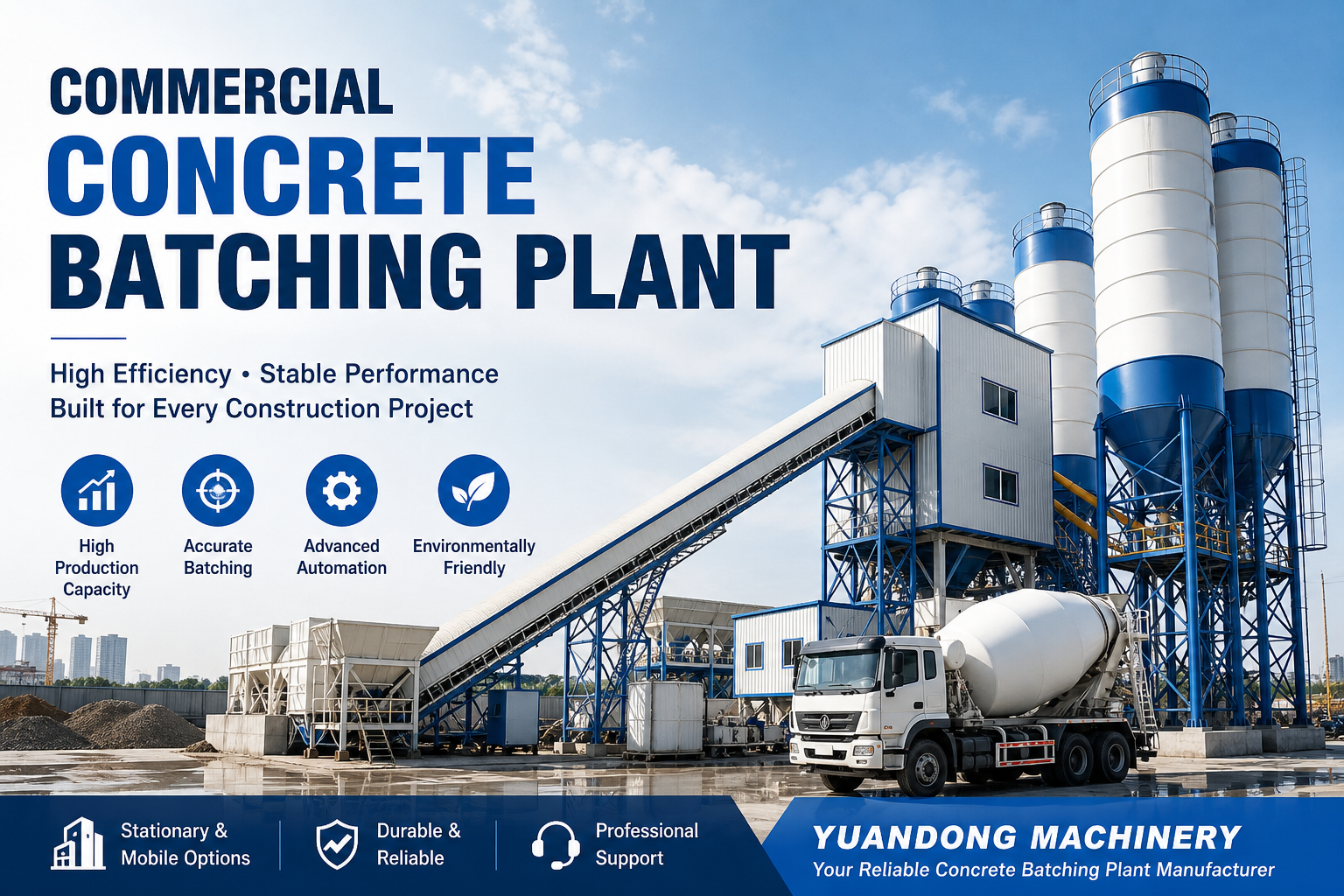 Commercial Concrete Batching Plant: Price, Features & Manufacturer