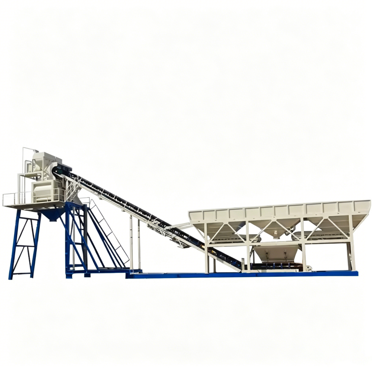 HZS25 Free Base Concrete Mixing Plant with Stable Mixing Quality  & Compact Modular Structure, Ideal for Mobile Temporary Engineering and Rural Construction Projects