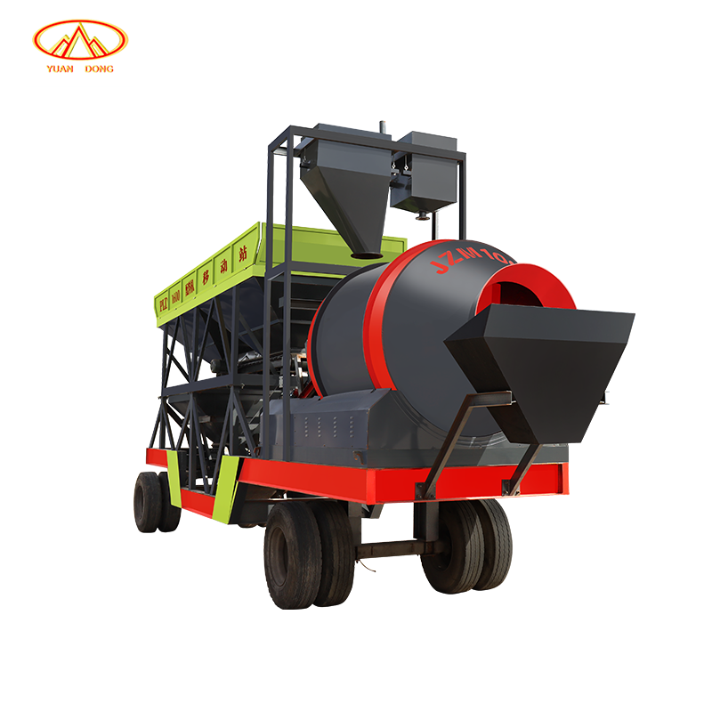 Factory Price Customizable Electric Mobile Concrete Drum Mixing and  Batching Plant Station