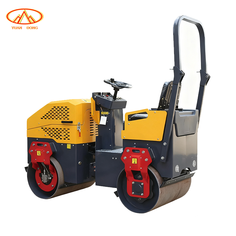 Construction Machinery Road Roller concrete Double Drum Soil Compactor Vibratory  Roller 1.3 Ton Mini Road Roller