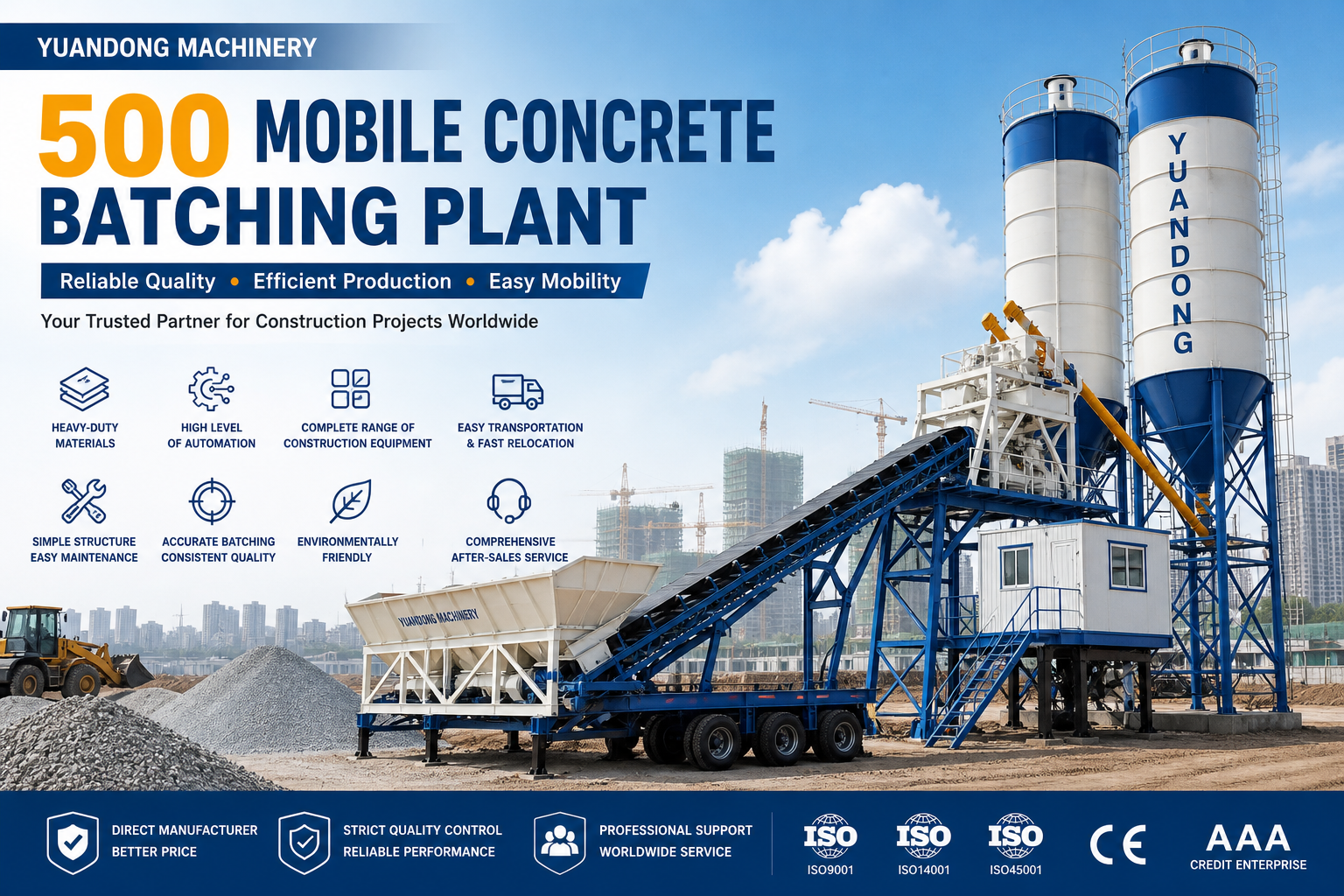 What Makes a Reliable 500 Mobile Concrete Batching Plant Manufacturer?