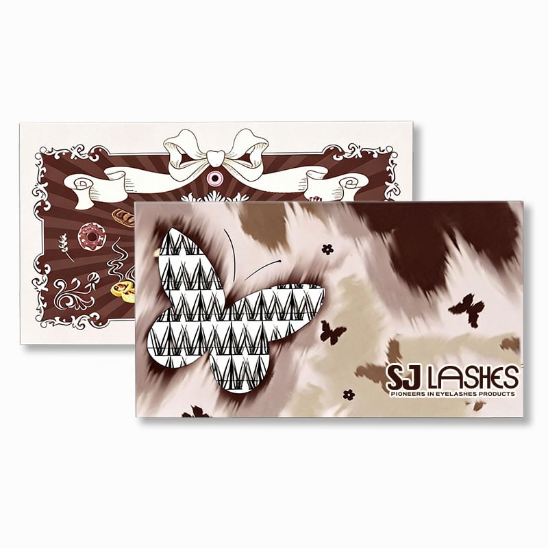SJ LASHES Fabrik-Großhandel Schmetterlings-Fenster-Segment-Cluster-Wimpern-Box | Individuelles Logo, Private Label, DIY-Wimpern-Papierverpackung, OEM/ODM