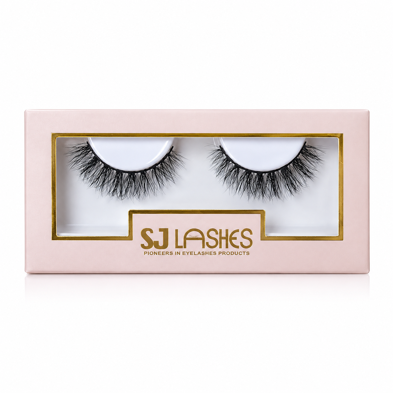 SJ LASHES Factory Wholesale Blush Pink Strip Lash Box with Gold Foil | Custom Logo OEM/ODM 