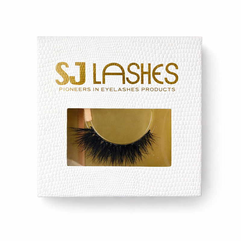 SJ LASHES Fabrik Großhandel Luxus-Leder-Optik Magnetische Wimpern-Geschenkbox | Individuelles Logo, Private Label, Goldfolien-Fensterbox für Wimpern, OEM/ODM