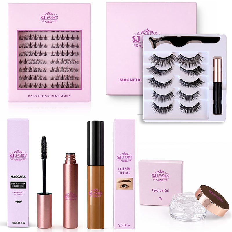 SJ LASHES Factory Wholesale Full Set Packaging | Custom Logo Private Label Segment Box, Magnetic Kit & Mascara OEM/ODM 